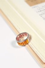 Men's Lucky Ring with Five Gods' Blessings, Taoist Spiritual Incantations, Amulet, Good Fortune Jewelry, Sterling Silver, Adjustable Size